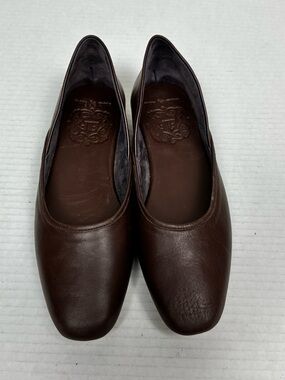 Bali ELF Made by Hand Brown Leather Ballet Flats D’Orsay Slip On Shoes Sz 6
